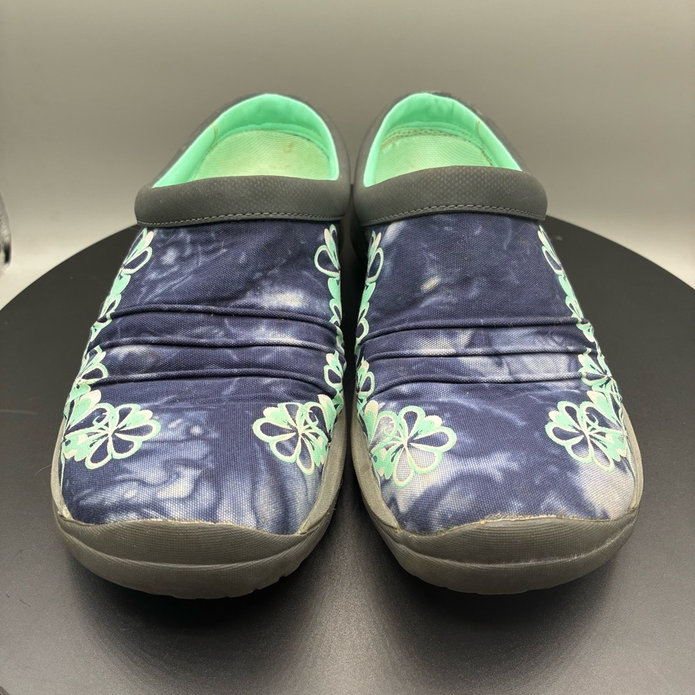 Merrell Encore Flora Clogs Women’s 7.5 Blue Hawaiian Floral Slip On Ortholite - Picture 2 of 8